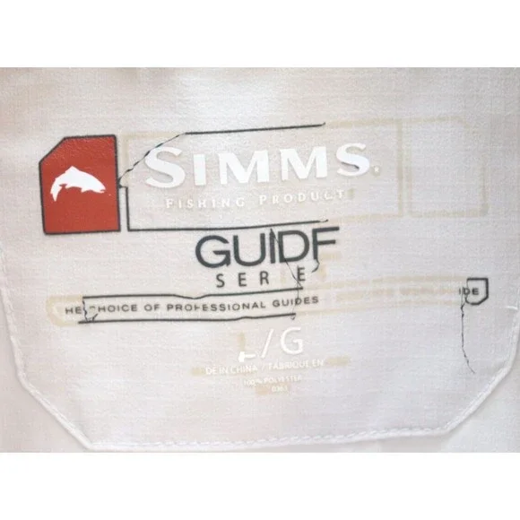 Simms Fishing Shirt Mens Large Vented Guide Series Lightweight Pockets Outdoors - Picture 4 of 7